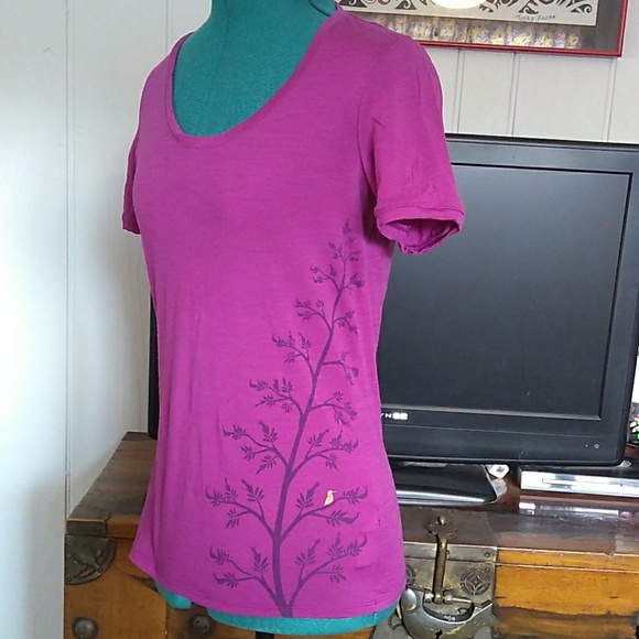 Icebreaker Tops - Icebreaker Purple Wool T-shirt
